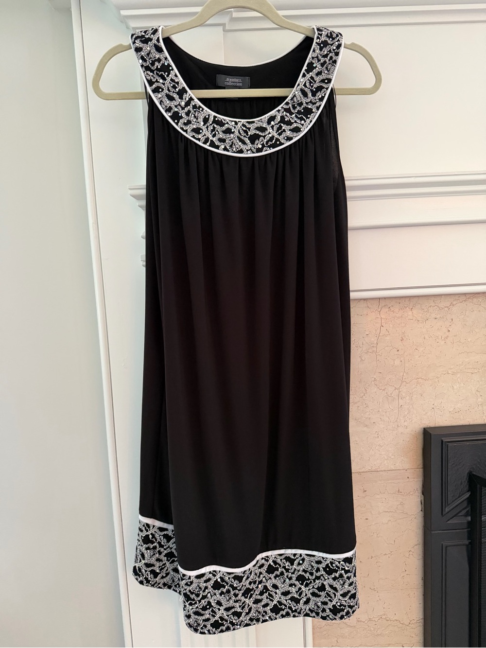 Dressbarn vintage 90s y2k black sequin Embellished Scoop Neck Dress